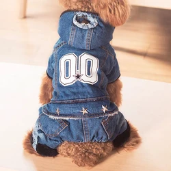 Jeans denim abrigo para perros – ropa cálida invierno