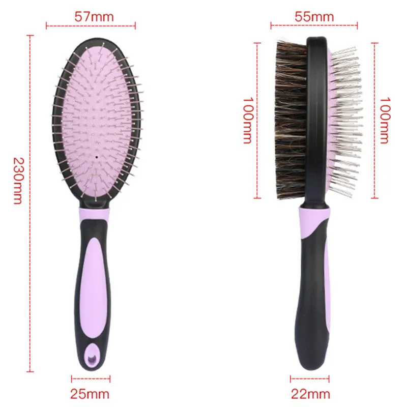 Cepillo de masaje para perros y gatos, peines de doble cara para aseo de perros, peines de acero inoxidable para quitar el pelo de mascotas, productos de limpieza para mascotas - imagen 3