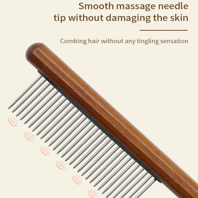 Cepillo para gatos, peine para quitar el pelo de mascotas, cepillo de aseo antideslizante para gatos, peines para perros de acero inoxidable, cepillos, accesorios para gatos - imagen 4