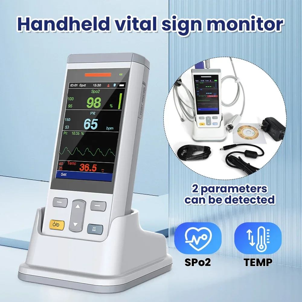 PC100SV Monitor veterinario portátil multiparámetro Monitor de paciente monitoreo de signos vitales SpO2 TEMP ETCO2 opcional - imagen 3