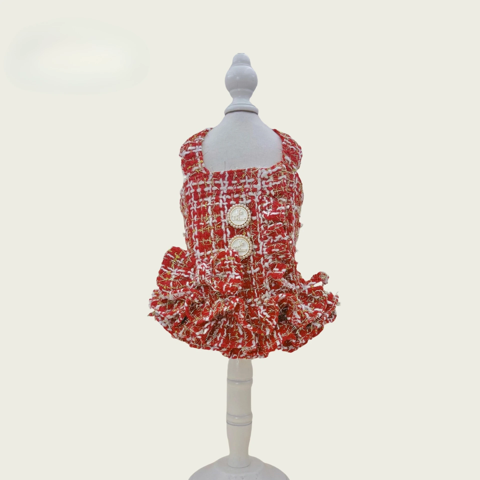 Falda esponjosa de piel navideña para mascotas, falda de princesa con lazo rojo, abrigo de invierno, vestidos para perros pequeños, ropa para cachorros, otoño e invierno