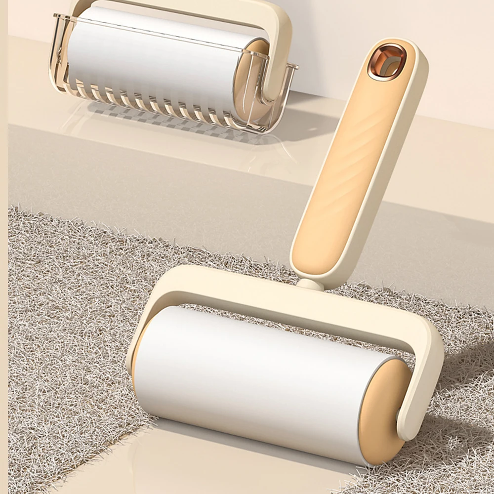 Rodillo de papel pegajoso para quitar el polvo, cepillo removedor de pelo de mascotas, núcleo reemplazable para limpieza de alfombras y ropa, superficie de gran tamaño, 10cm - imagen 4