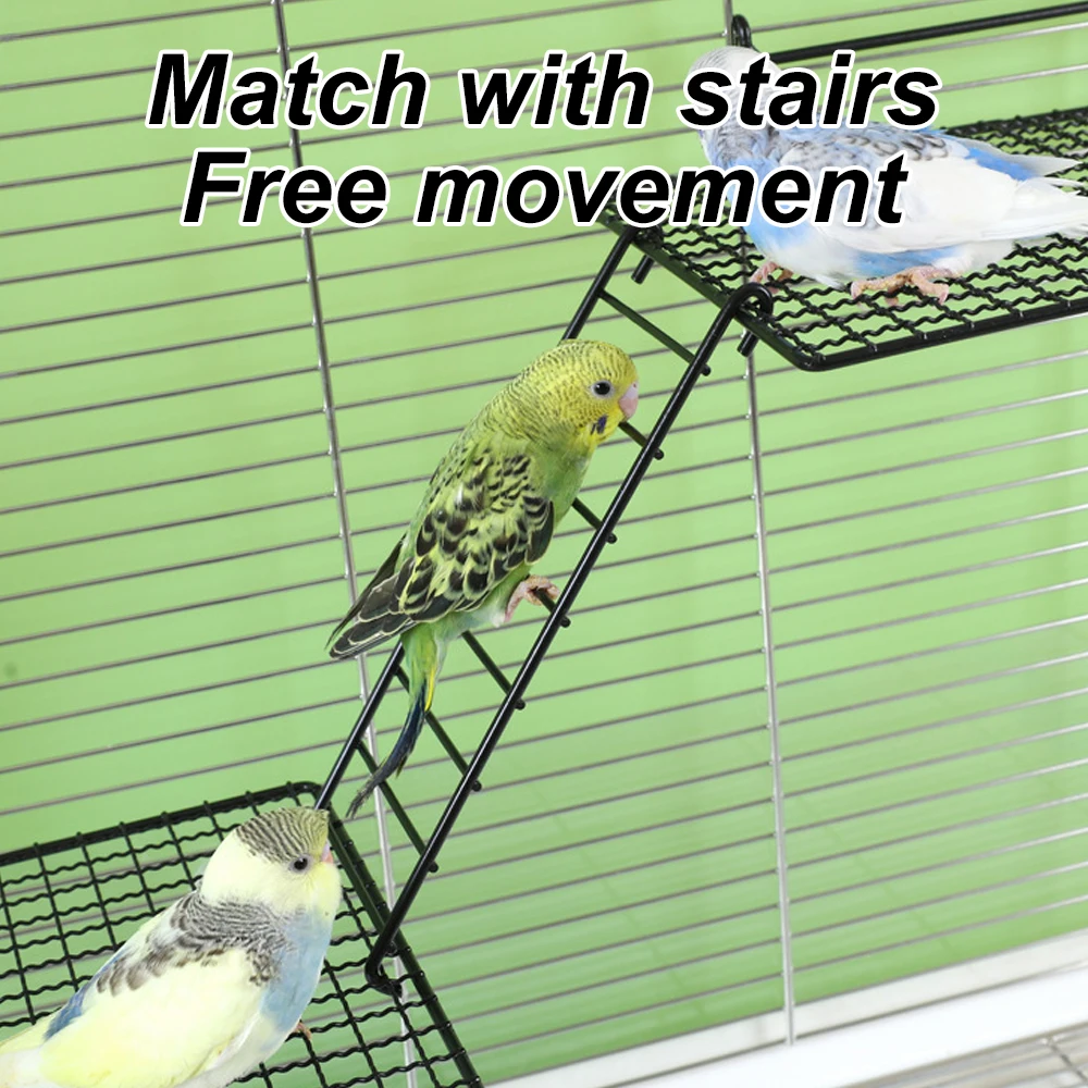 Estación de malla de acero inoxidable para loros, plataforma de juguete, plataforma de descanso, juguete de escalera para mascotas, pájaros, loros, hámsteres, suministros de decoración, 1 ud. - imagen 5