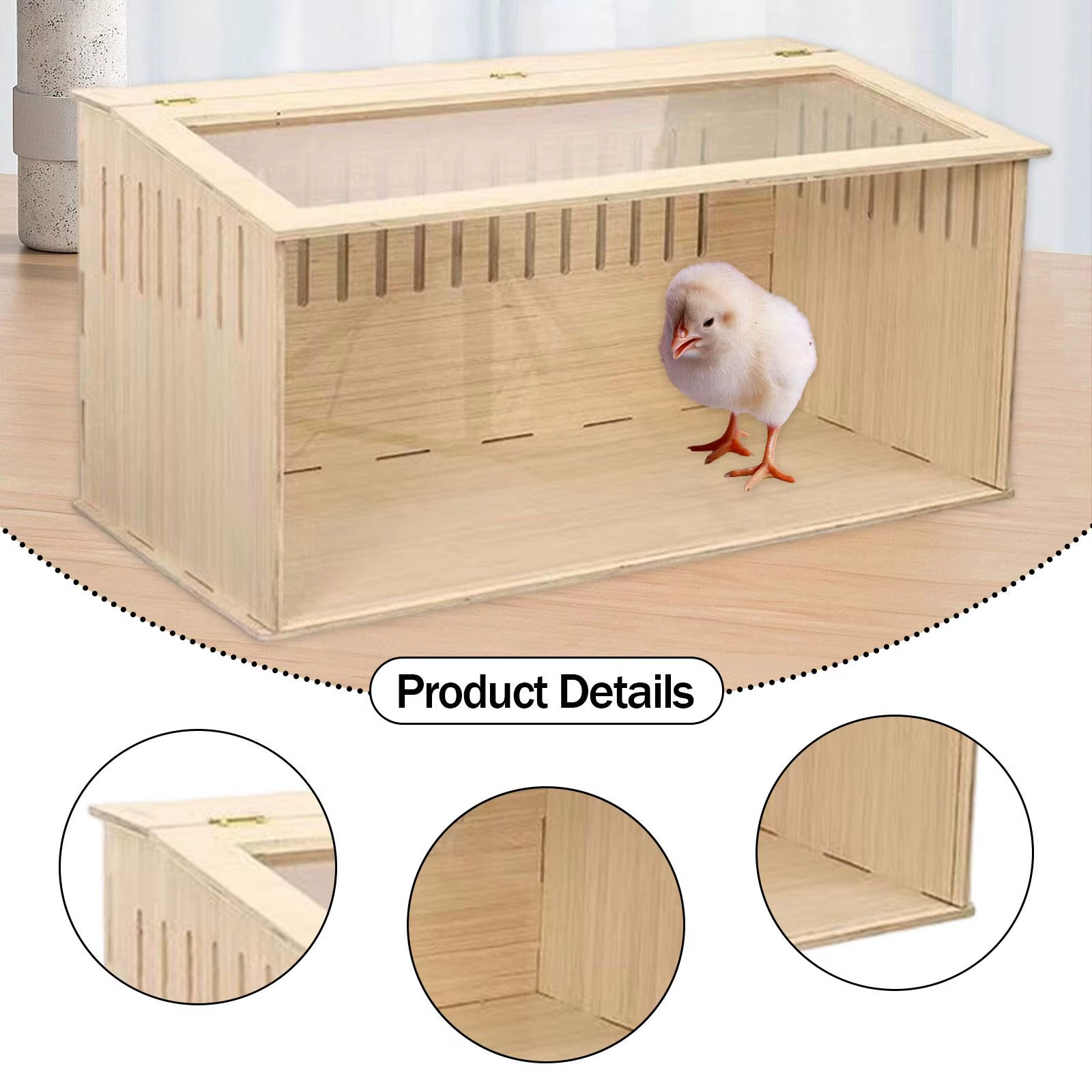 Jaula de madera para hámsters y cobayas con techo abrible - imagen 2