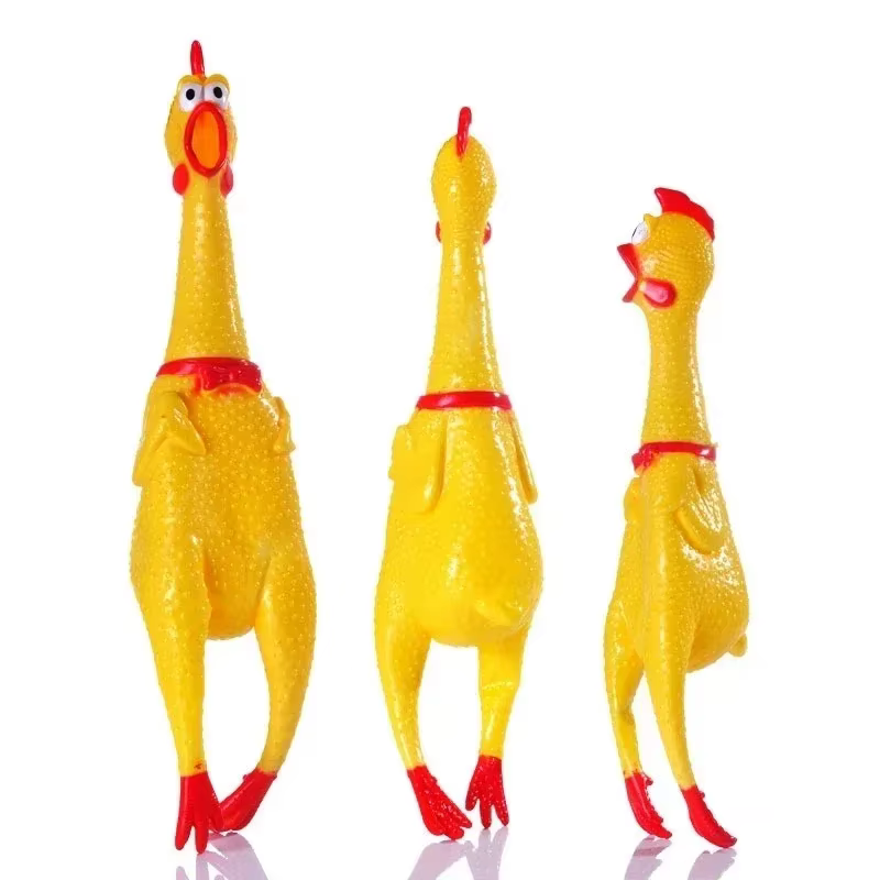 Juguete para perro masticador agresivo de goma sonido pollo duradero
