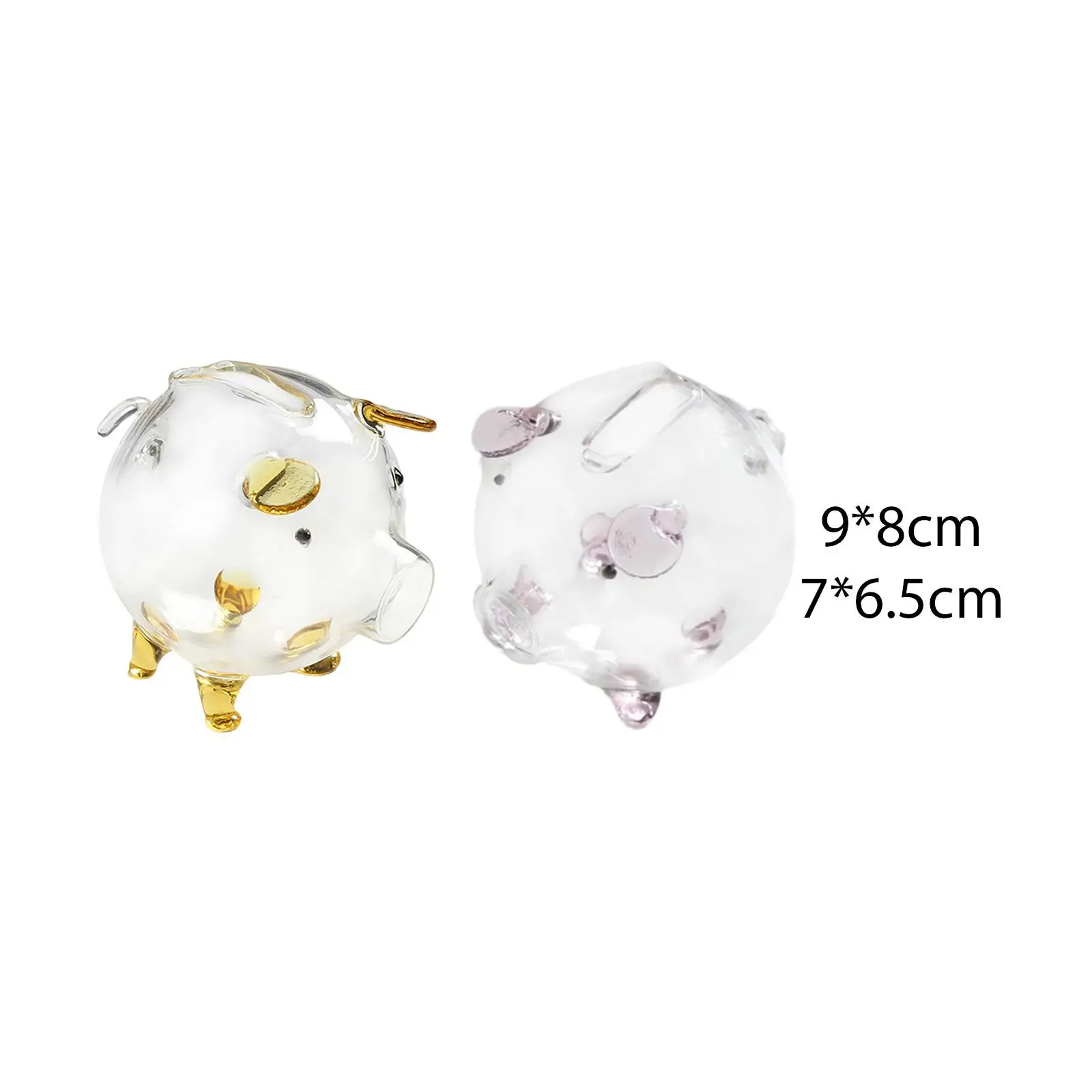 Alcancía de cerdo de vidrio transparente, tarro de ahorro, banco de dinero para guardería de Baby Shower - imagen 3