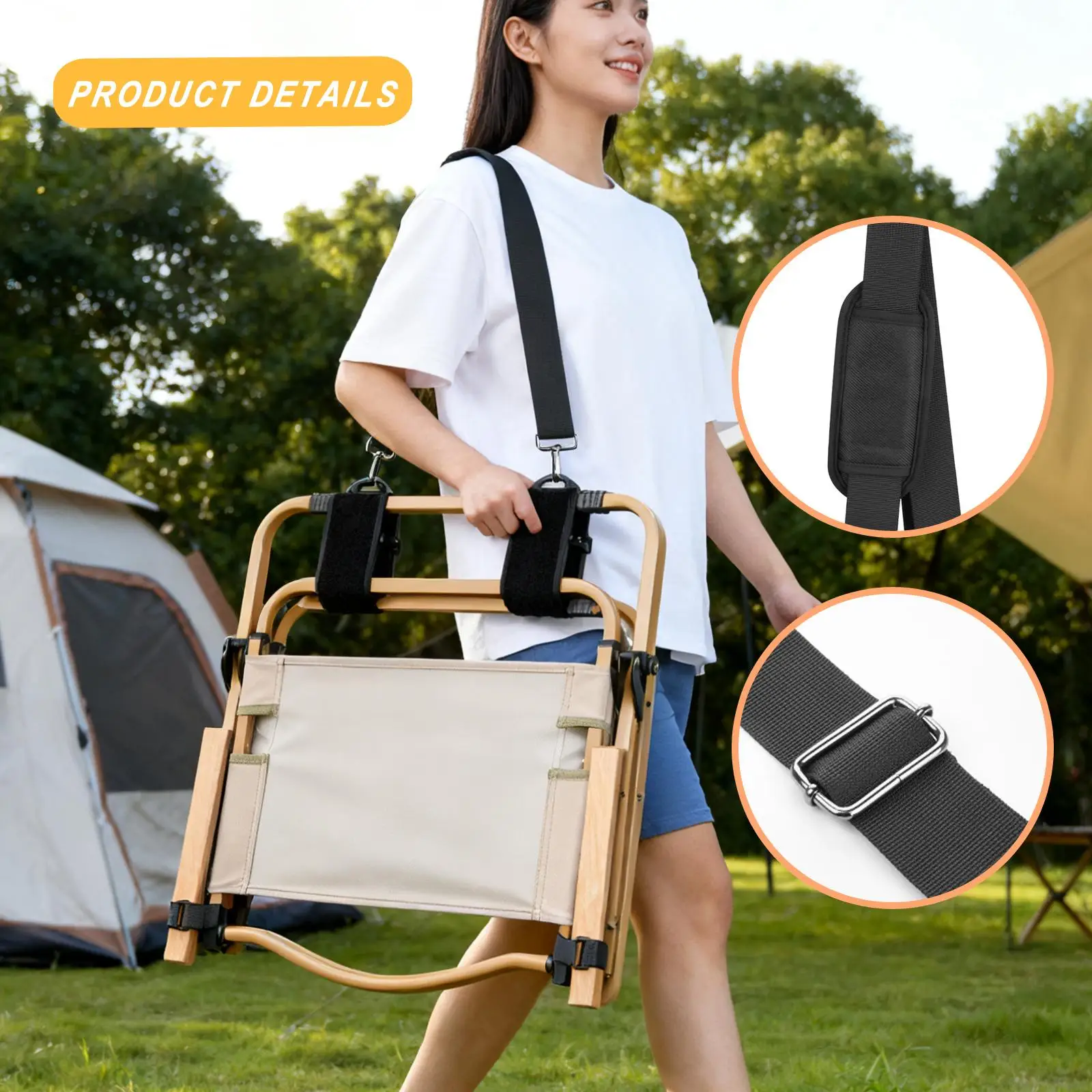 Correa de transporte para silla plegable de playa, correa de transporte eléctrica, correa para silla de Camping para actividades al aire libre, playa - imagen 5