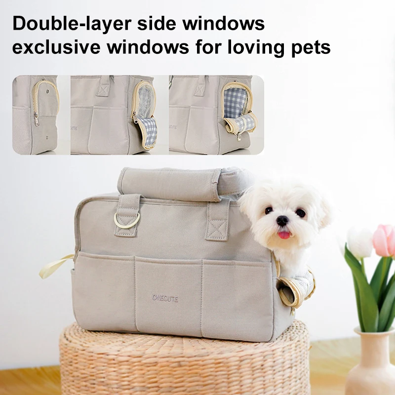 Bolsa de transporte portátil para mascotas, bolso de hombro para gato, perro, asiento de coche - imagen 3