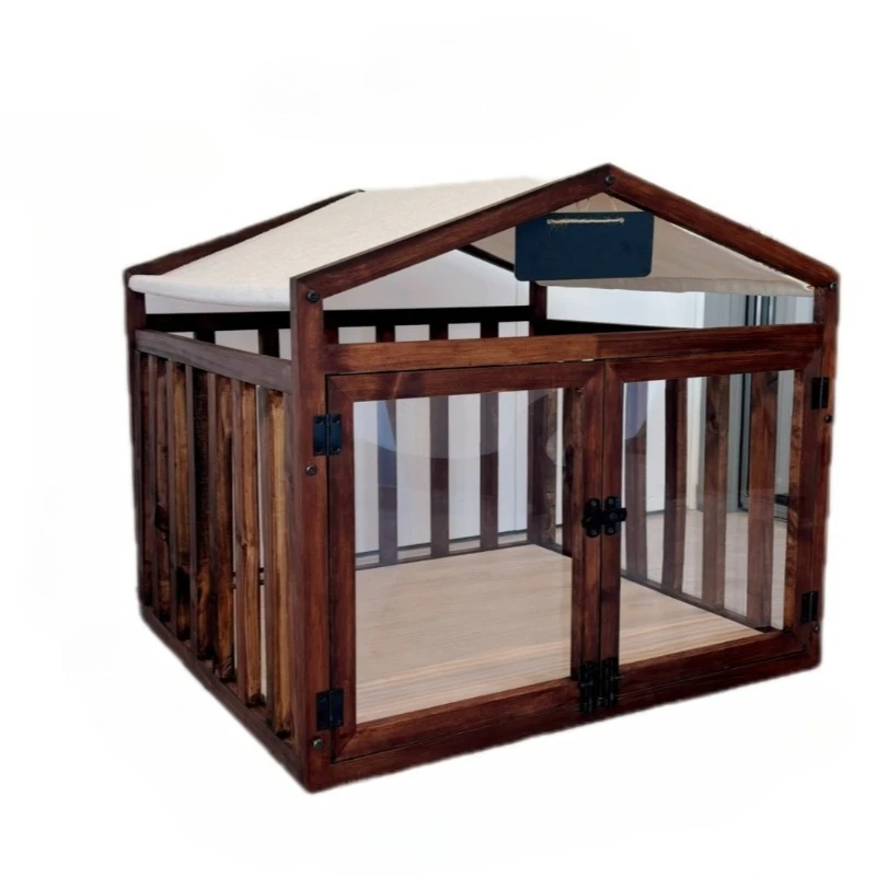 Jaula madera transparente doble puerta para perros y gatos - imagen 5