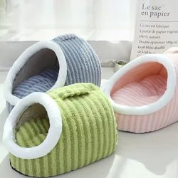 Perrera para perros de esponja gruesa y cálida a la moda, nido para gatos, diseño de zapatilla a rayas, cama para mascotas, cómoda y lavable, estera para dormir para mascotas