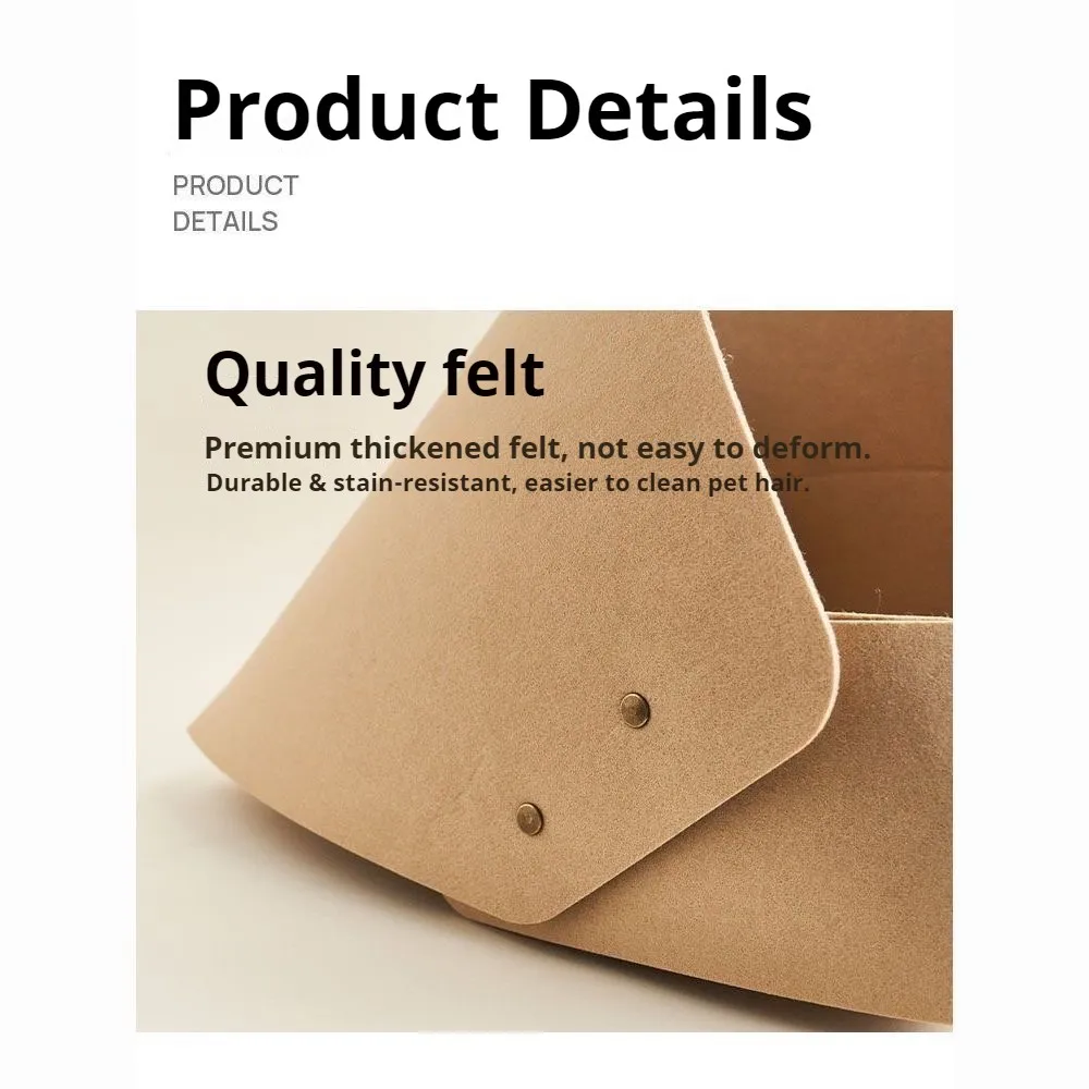 Cama de fieltro para gatos, casa con orificio para respirar, cama para perros, juguetes interactivos para gatos para ocultar, túnel 2 en 1 para cama para gatos - imagen 4