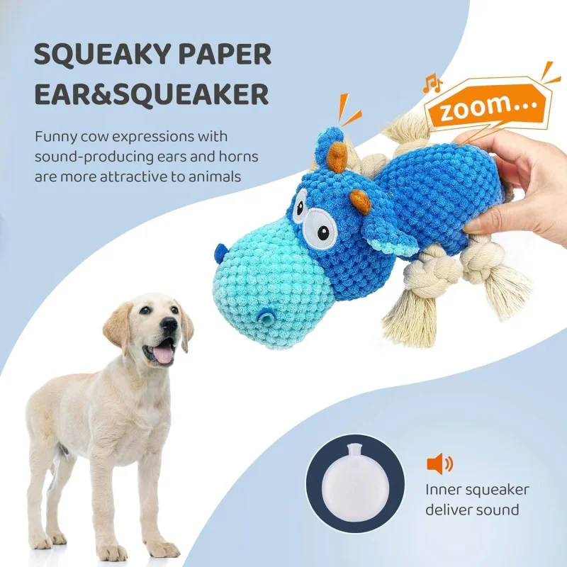 Juguete dental masticador de peluche chirriante para perros - imagen 3