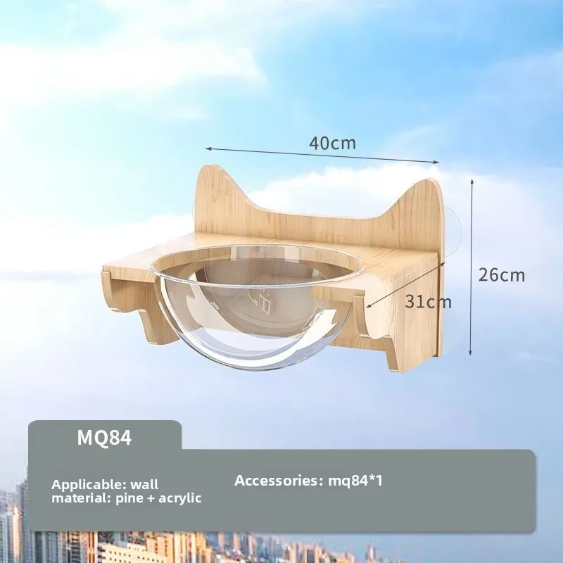 Hamaca de pared para gatos en madera – Interior con ventosas - imagen 2