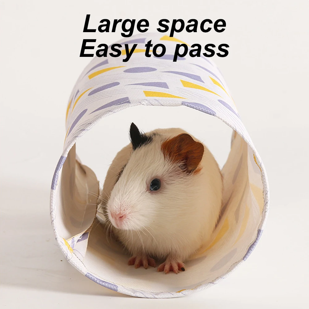 Túnel plegable con estampado para hámster, juguete colgante para hurón, túnel de juguete para animales pequeños, jaula para hámster, accesorios para conejillo de indias, 1 ud. - imagen 4