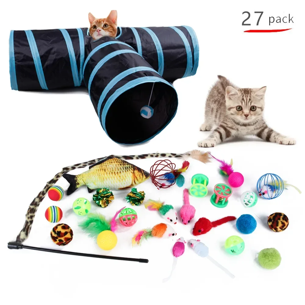 Juguetes para gatos con forma de ratón, bolas plegables para gatos y gatitos, túnel de juego, Chat, tienda divertida para gatos, suministros para ratones, accesorios de simulación de peces para gatos - imagen 3