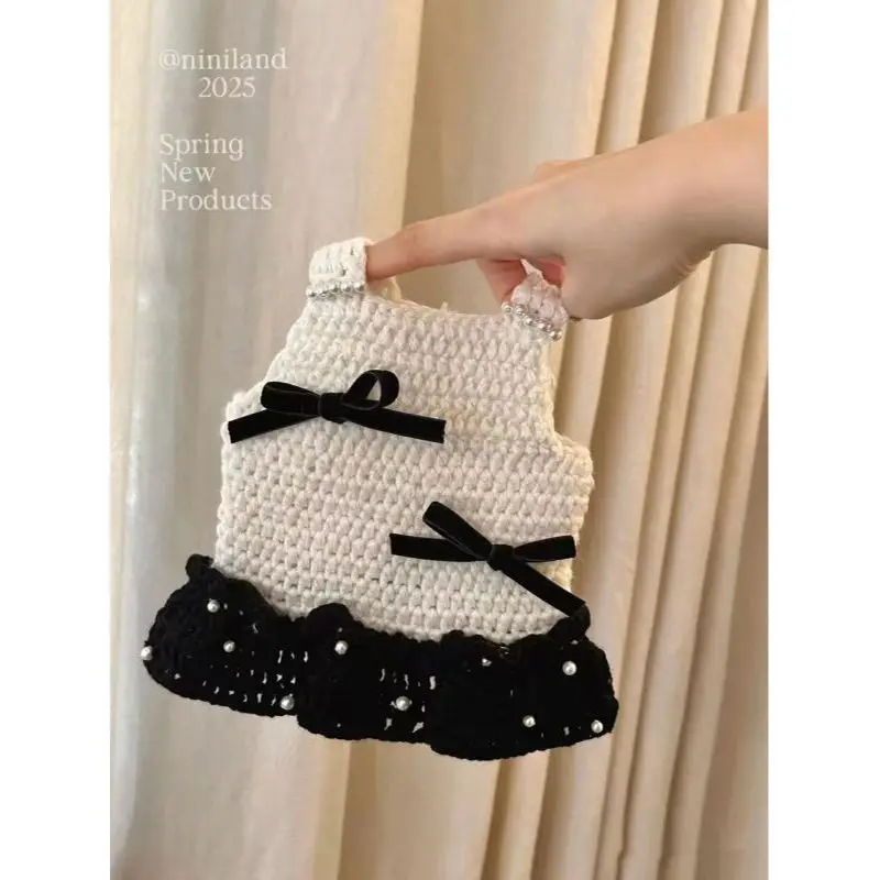 Vestido para perros, ropa con lazo, chaleco de pana, falda para perros pequeños, cachorros y gatos, disfraz bonito para mascotas, abrigo, vestidos negros