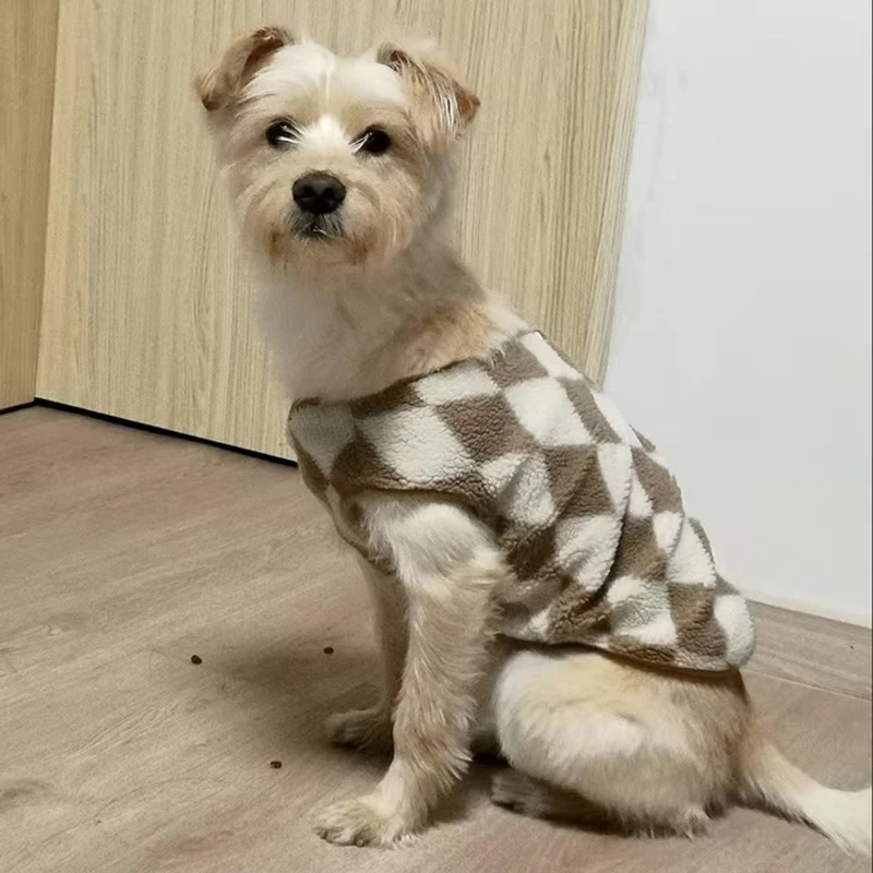 Chaqueta de lana de Coral para perro y gato, ropa para mascotas, suéteres cálidos para perros pequeños, Chihuahua, Shih Tzu, Otoño e Invierno - imagen 4