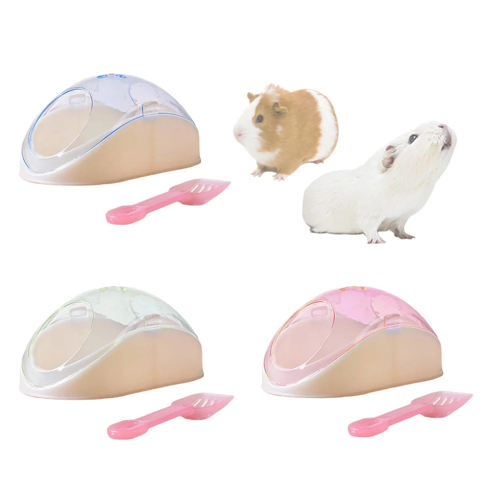 Hamster Sand Bath Box and Spoon Cage Accessories for Ferret Small Animal