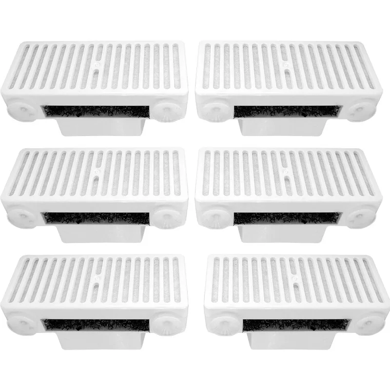 Paquete de 6 filtros en forma de T, filtro de agua para mascotas de repuesto, recambio Compatible con fuente para mascotas Pioneer Mini Vortex y Swan