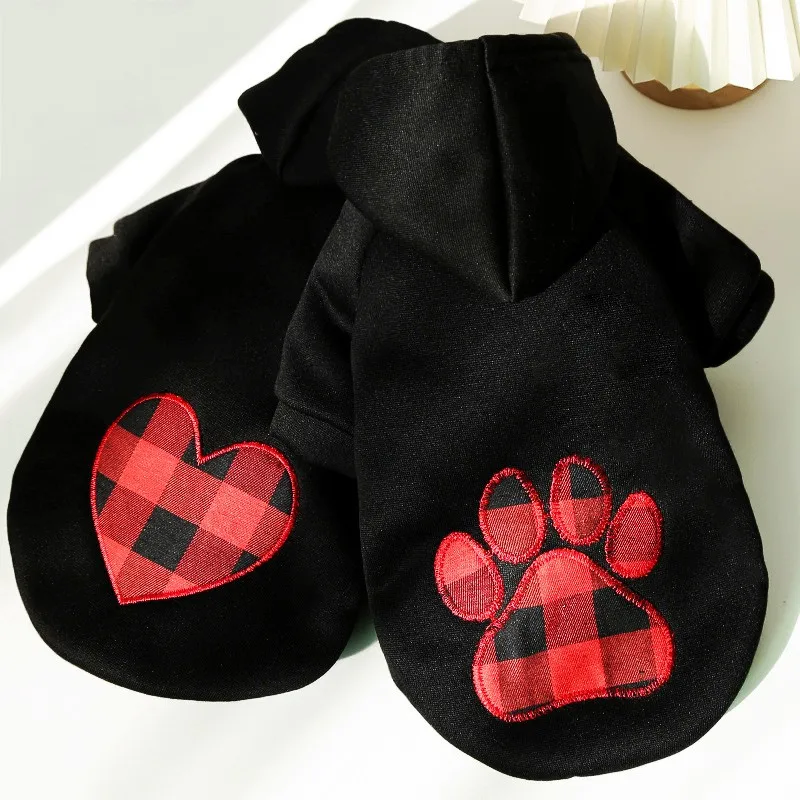 Ropa cálida de invierno para perros grandes, suéteres a la moda para cachorros, sudaderas con capucha con estampado bonito para gatos, trajes suaves para gatitos y mascotas, ropa para Bulldog - imagen 3