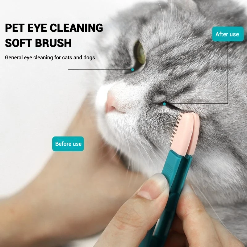 Cepillo de limpieza de ojos de silicona suave para mascotas, herramienta de cuidado de ojos de gato suave con cerdas Ultra suaves, diseño de bloqueo seguro, suministros para mascotas - imagen 5