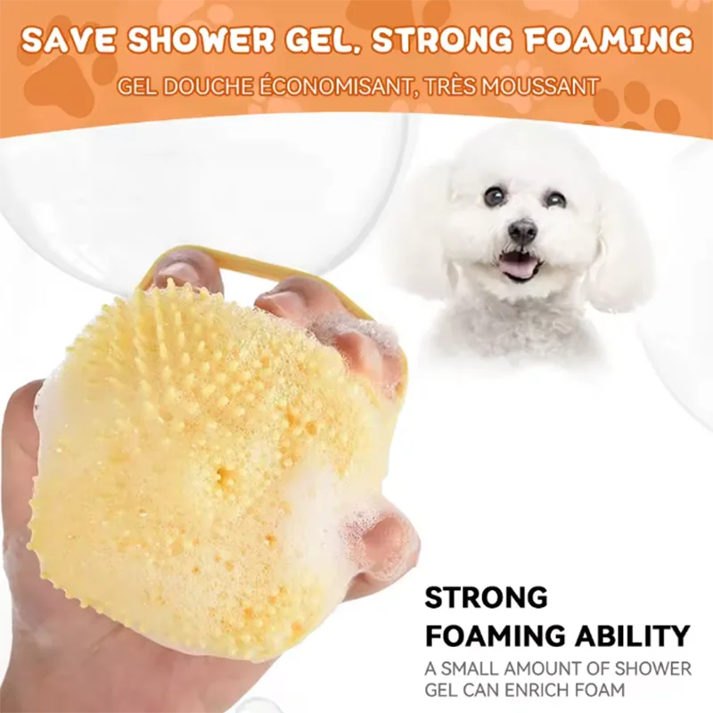Guante de silicona para baño de perros y gatos masaje suave - imagen 5