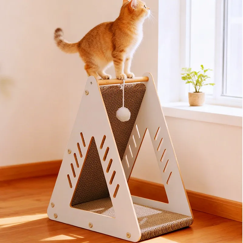 Poste rascador para gatos con marco de escalada y protector sofá - imagen 5
