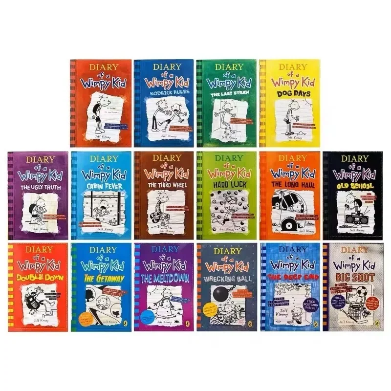 1-8 9-16 17-20 diario wimpy kid libro inglés diario wimpy kid libros ficción niños caja - Detalle del sistema de inglés