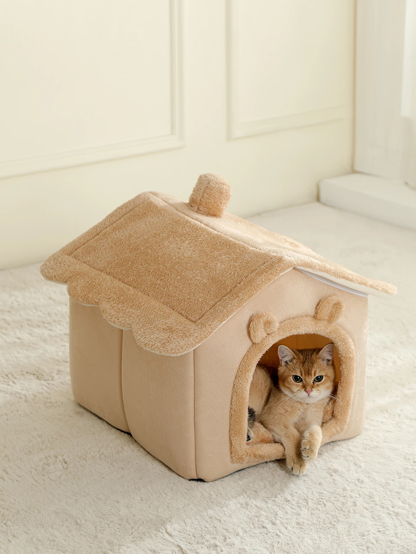 Cama cueva plegable y lavable para gatos y perros