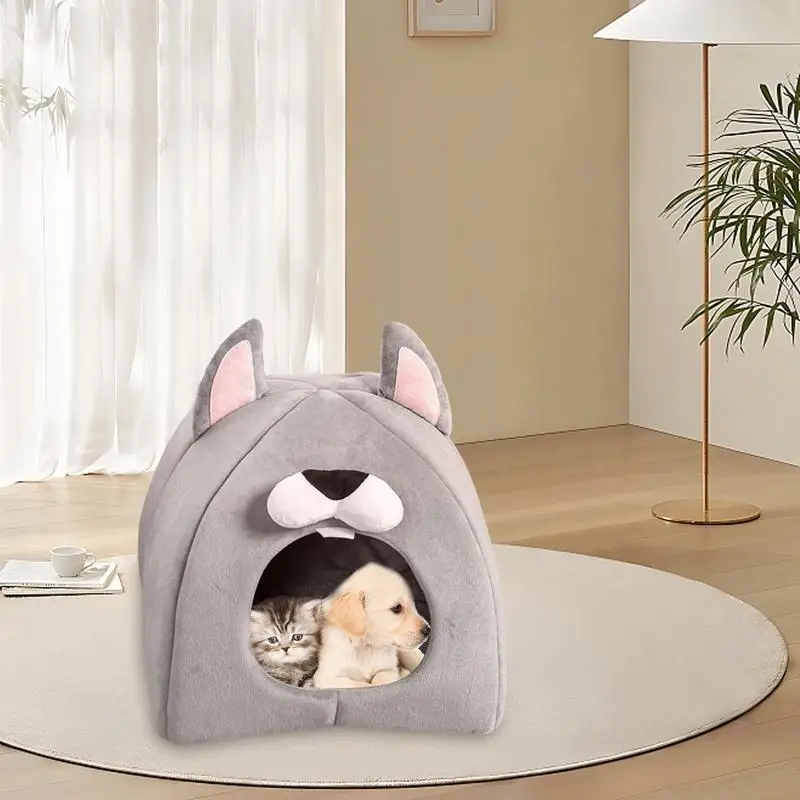 Cama lavable y calmante para perros y gatos, cueva cálida para mascotas, casa para gatos, camas para dormir de felpa suave, cueva para gatos, casa para interiores - imagen 5