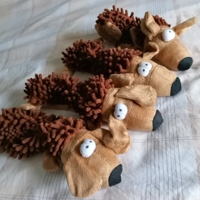 Juguete de peluche para perros, forma de Animal con chirriante para perros pequeños, juguetes de limpieza para masticar, 1 ud. - imagen 4