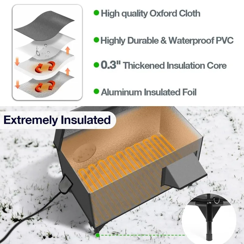 Casa para gatos al aire libre, calefacción impermeable, casa para gatos, a prueba de lluvia, a prueba de viento, cama plegable cálida para gatos, tienda de puerta de Escape con aislamiento grueso - imagen 5