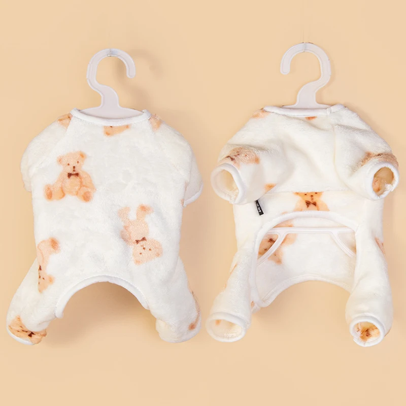 Ropa caliente para mascotas, Sudadera con capucha con estampado de oso bonito, ropa de cuatro patas para otoño e invierno, ropa para perros y gatos - imagen 5
