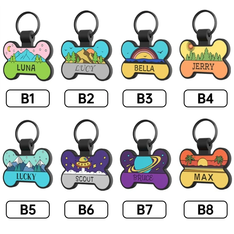 Etiqueta antipérdida de hueso de silicona para mascotas, Collar para perro y gato, etiqueta de nombre, accesorios personalizados para perros, etiquetas de identificación personalizadas para mascotas, colgante - imagen 2