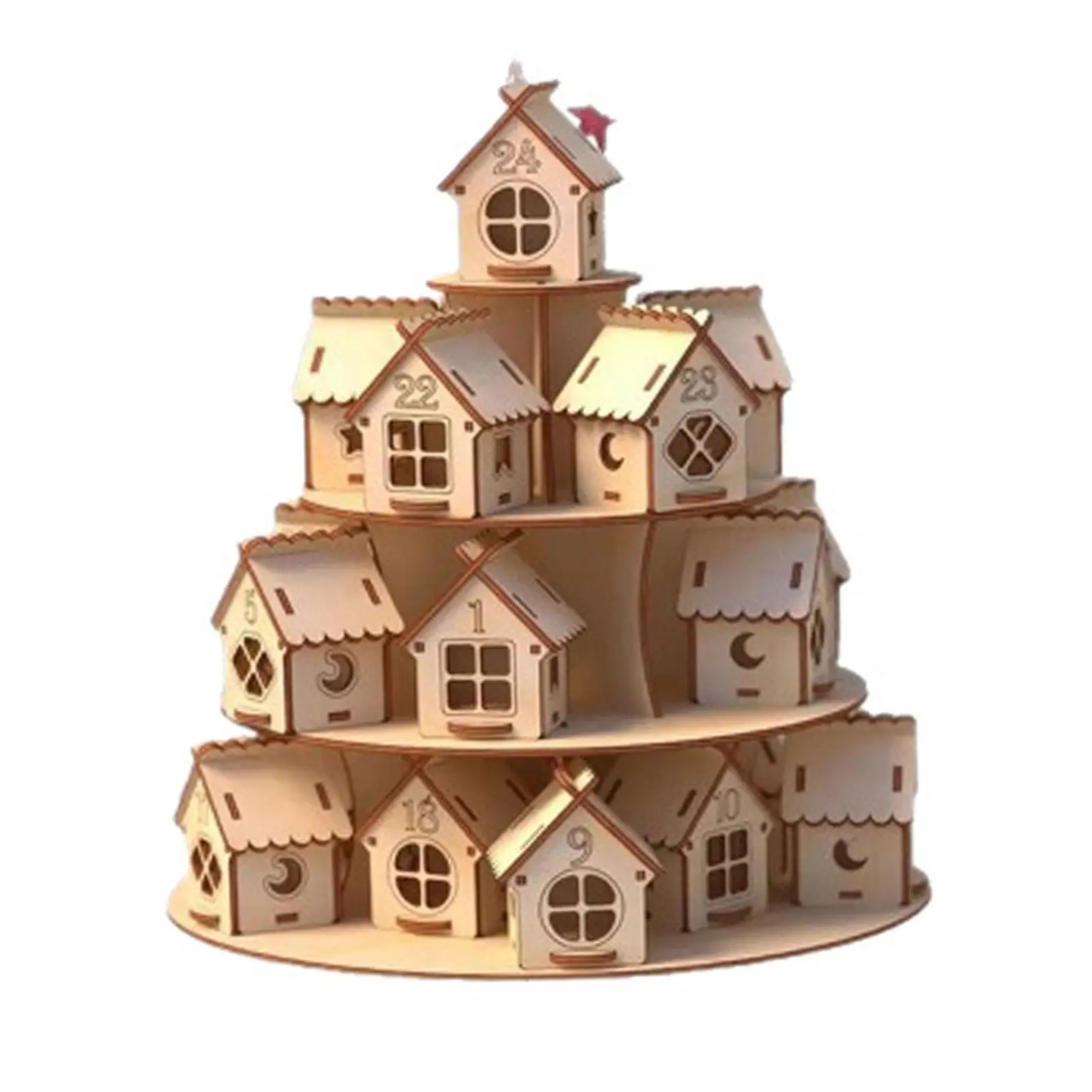 24 Day Advent Calendar Holiday Decor Wooden House for Holiday Xmas New Year 24 Day Advent Calendar Holiday Decor Wooden House for Holiday Xmas New Year