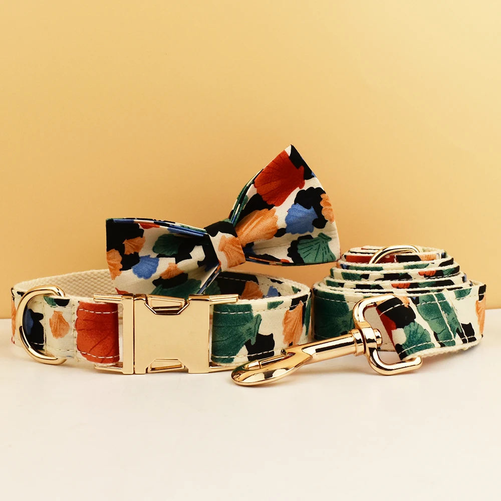 Collar de lujo con correa para perro, conjunto de arnés con logotipo personalizado, accesorios ts - imagen 3