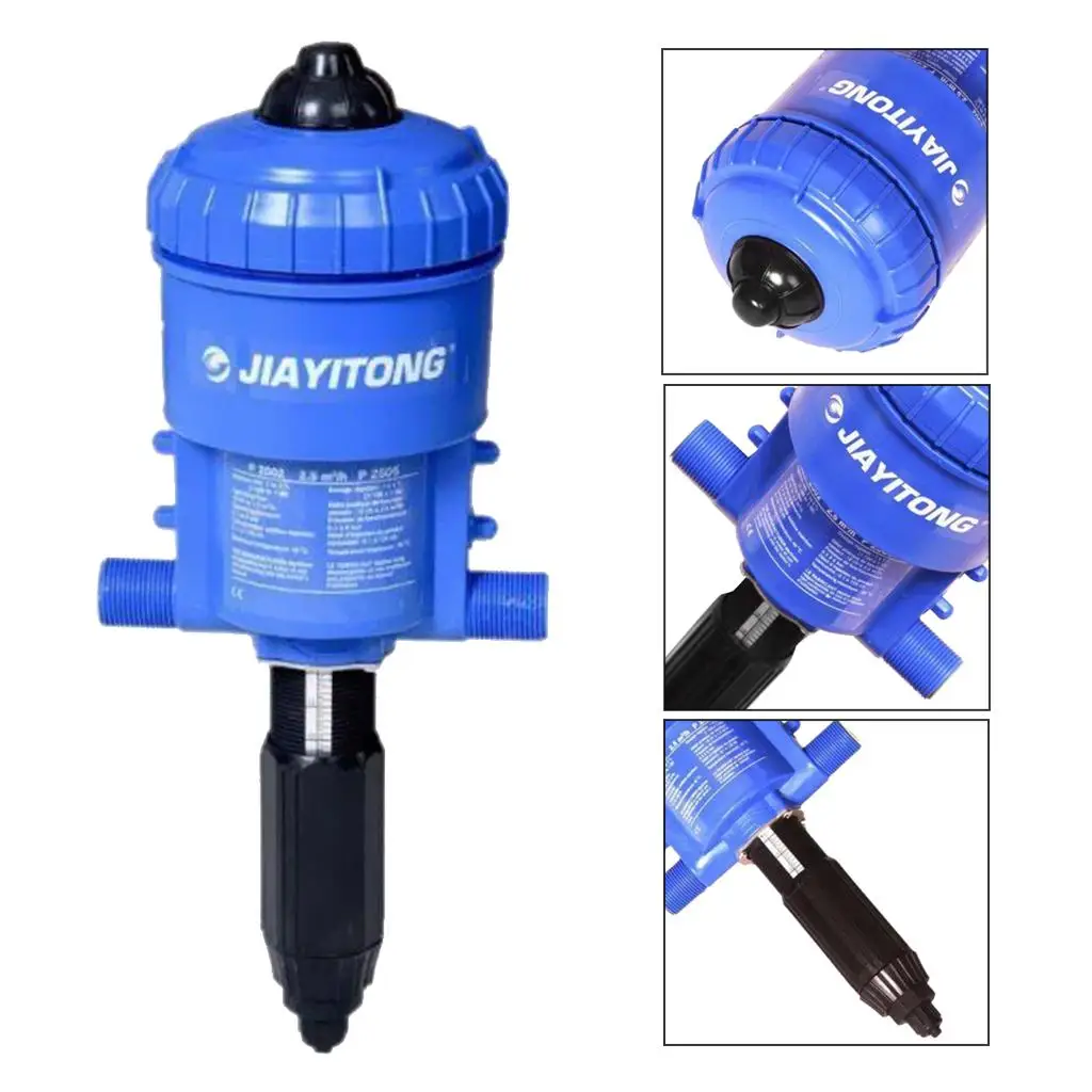 Water-driven Chemical Fertilizer Injector Automatic Dosing Pump 1%-5% Blue