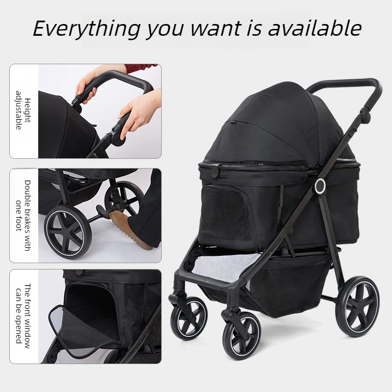 Transportín plegable con ruedas para gatos y perros pequeños - imagen 2