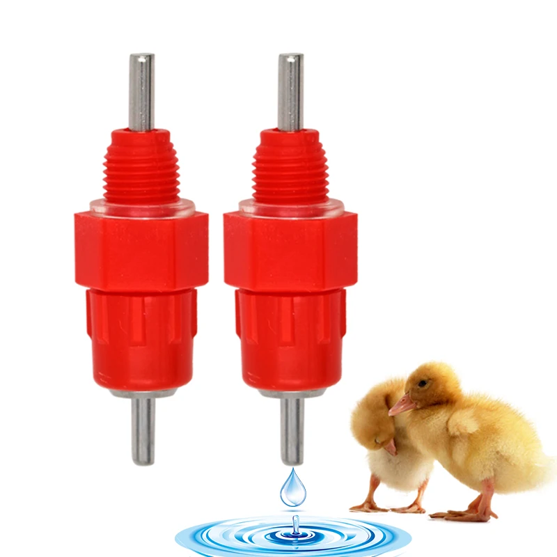 Tetina automática para agua de pollo, agua potable para aves de corral, alimentador de aves de corral y gallina de acero inoxidable de 360 grados, 5/10/15 Uds. - imagen 4