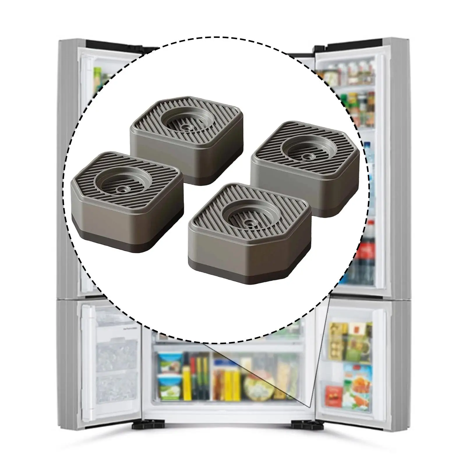 4 piezas almohadillas antivibración absorción de impacto Universal multifunción antideslizante almohadillas multiusos para los pies para secadora muebles del hogar - imagen 4