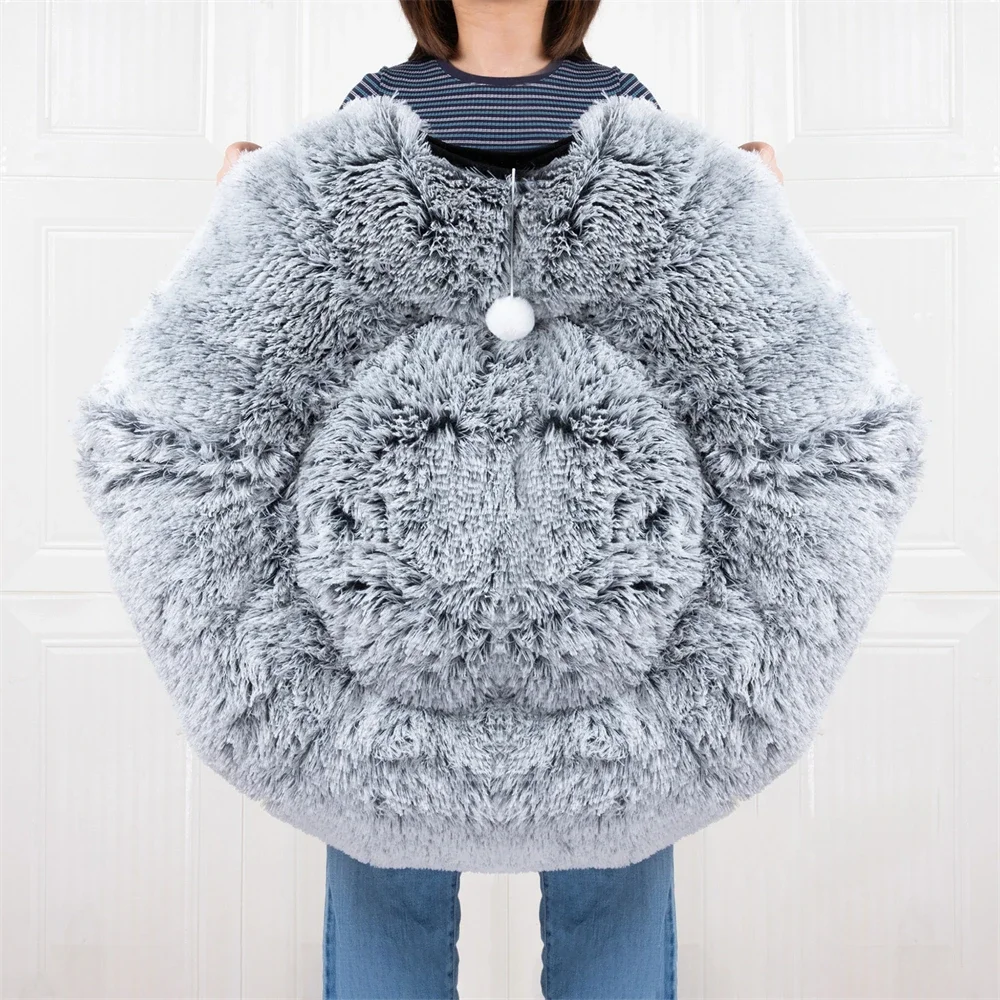 Cama de túnel para gatos grandes, peluche suave, cueva de Peekaboo, túnel de Donut para gatos, juguetes, parque infantil multifuncional para gatos, hurón de conejo y gato - imagen 5