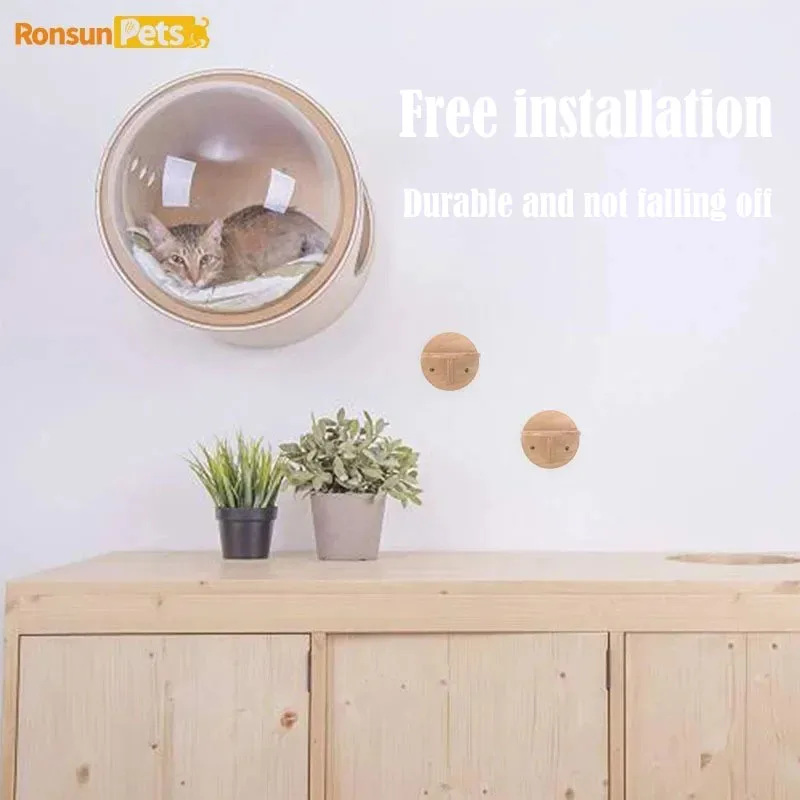 Árbol colgante de madera para gatos, rascador montado en la pared, nido transparente, escalada, rascador, juguete de entrenamiento para animales, productos para mascotas - imagen 4