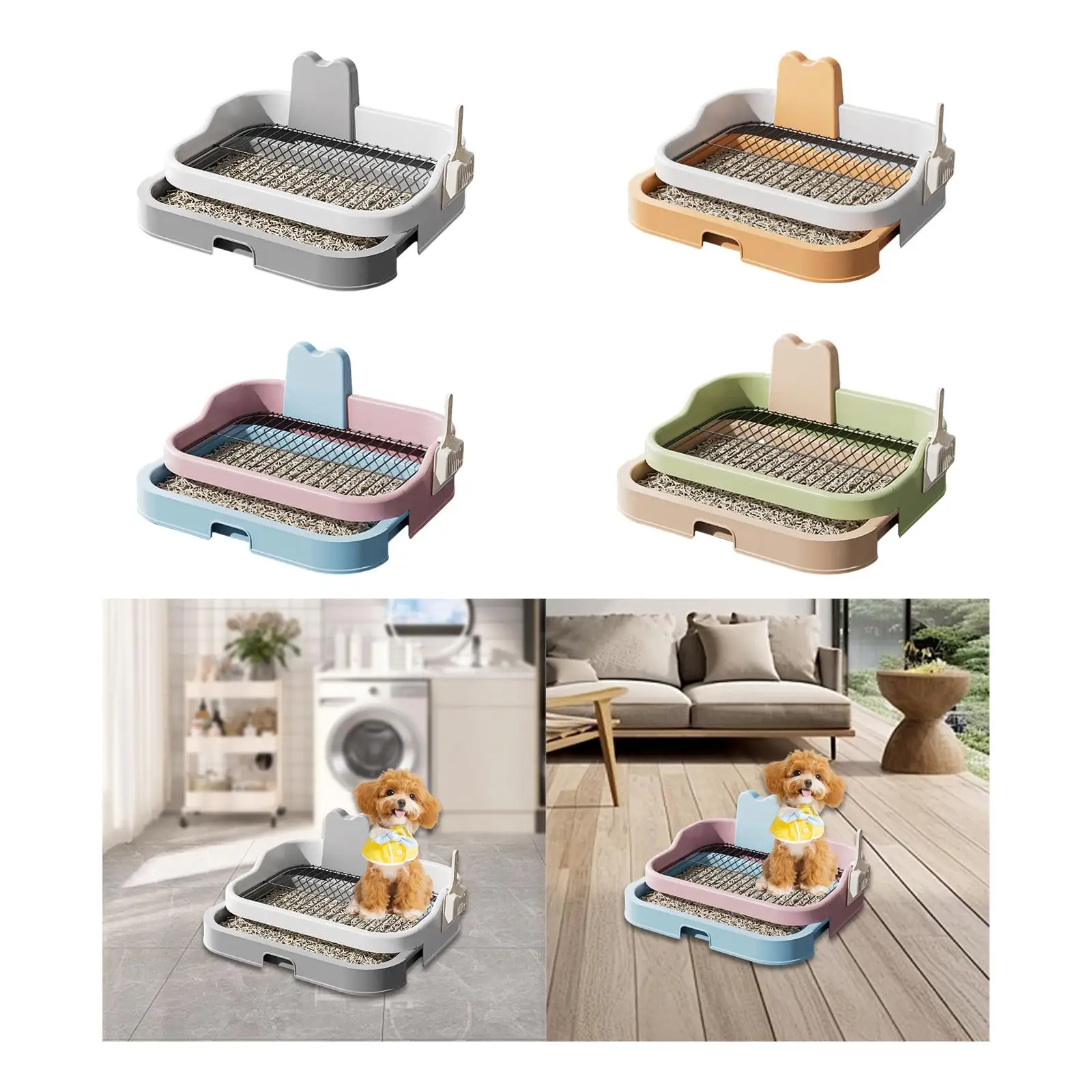 Dog Toilet Dog Litter Box for Small to Medium Dogs Mesh Grid Dog Potty Tray