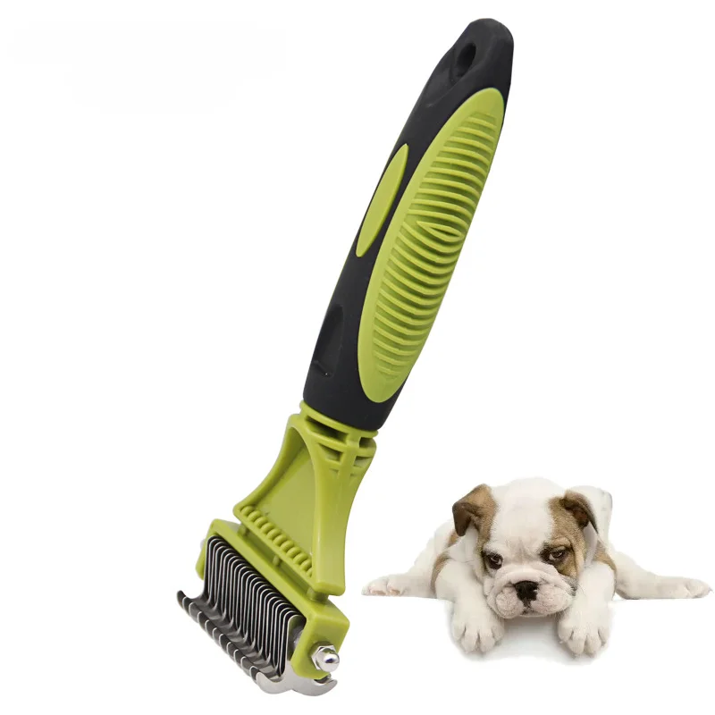 Peines de aseo para mascotas de acero inoxidable, rastrillo para perros, cepillo para Deshedding para cachorros y gatitos, herramienta de cepillo de pelo largo mate - imagen 3