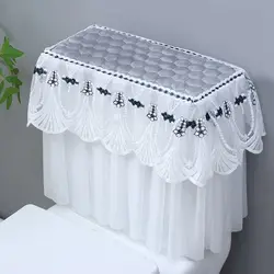 Cubierta Universal para tanque de inodoro, almohadilla antideslizante a prueba de polvo, cubierta de encaje, cubierta desmontable para inodoros, ropa, decoración del hogar