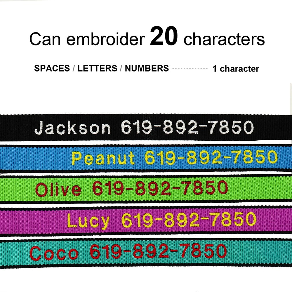 Collar personalizado para perros grandes, Collar bordado para mascotas, proveedor ajustable para perros pequeños, medianos y grandes - imagen 2