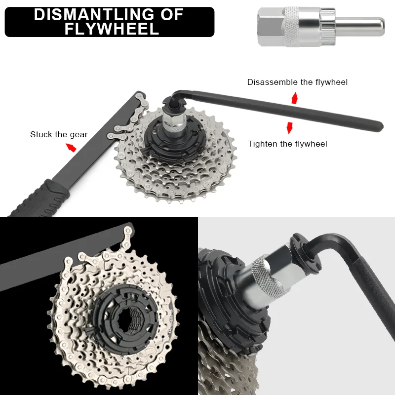 Kit herramientas reparación bicicletas con llave cassette - imagen 4