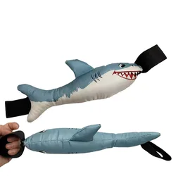 Juguete masticable peluche tiburón para perros con chirriador y cuerda