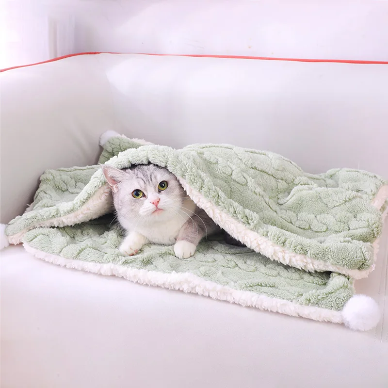 Manta de doble cara para perros, estera cálida de felpa para dormir para perros, manta suave y cómoda para mascotas, cómoda funda para dormir para perros y gatos - imagen 3