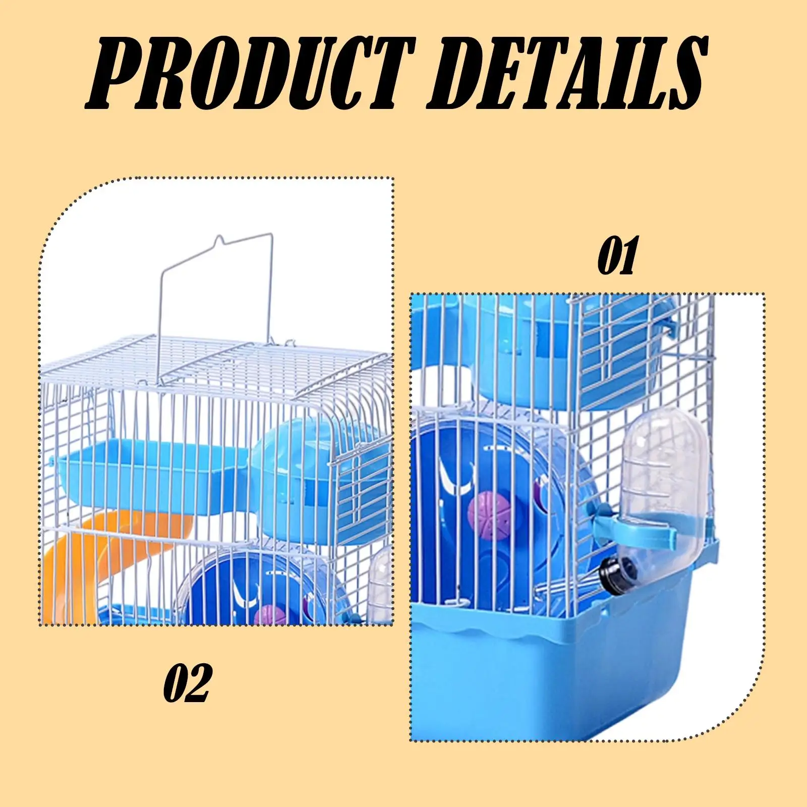 Guinea Pig Cage Travel Rat Cage Ventilated Accessory Easy to Carry for Temporary Housing Multipurpose Small Animal Carrier